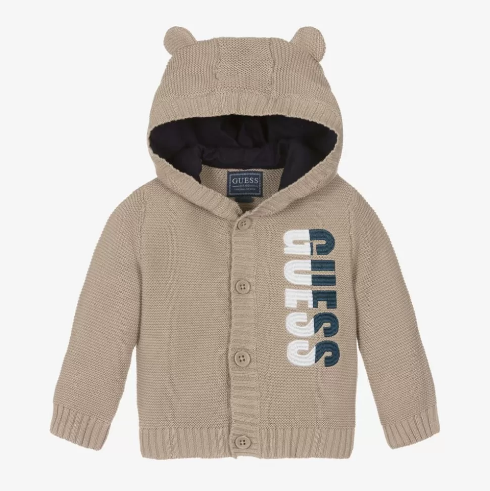 Guess Baby Boys Beige Cotton Knitted Cardigan^ Tops