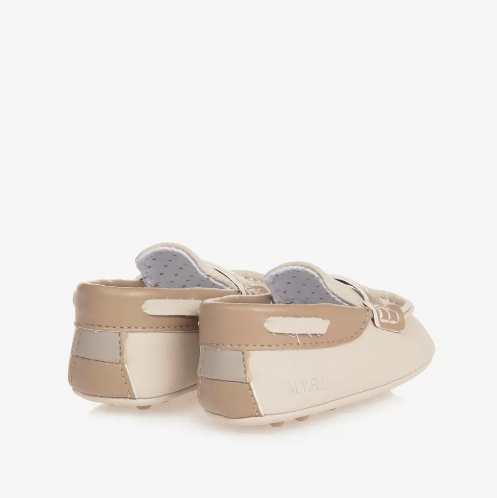 Mayoral Newborn Baby Boys Beige Pre-Walker Moccasins^ Pre Walkers | Pre Walkers