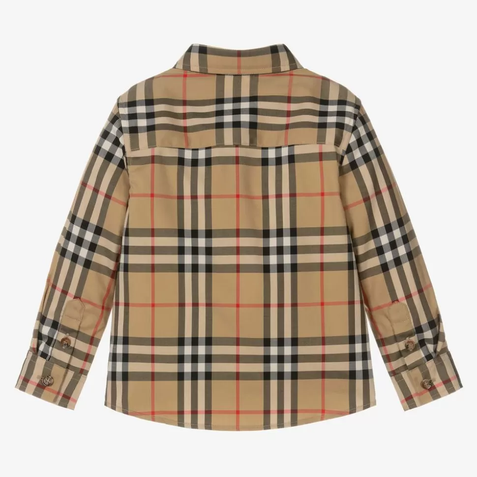 Burberry Baby Boys Beige Vintage Check Cotton Shirt^ Tops
