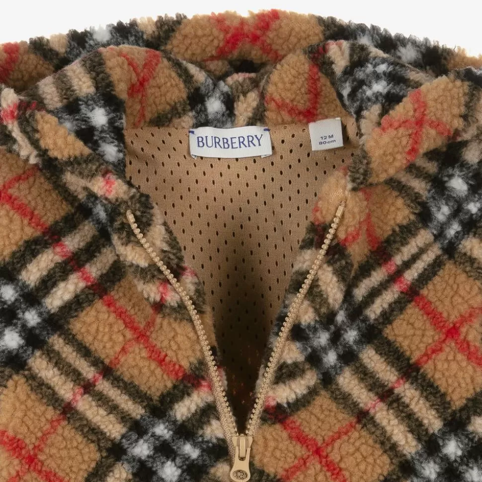 Burberry Baby Boys Beige Vintage Check Zip-Up Hoodie^ Tops
