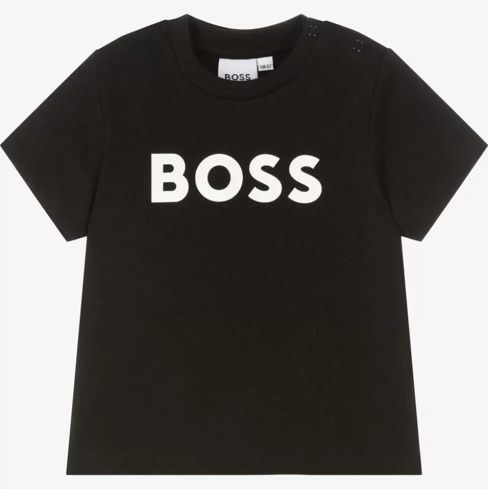BOSS Baby Boys Black Cotton Jersey T-Shirt^ Tops