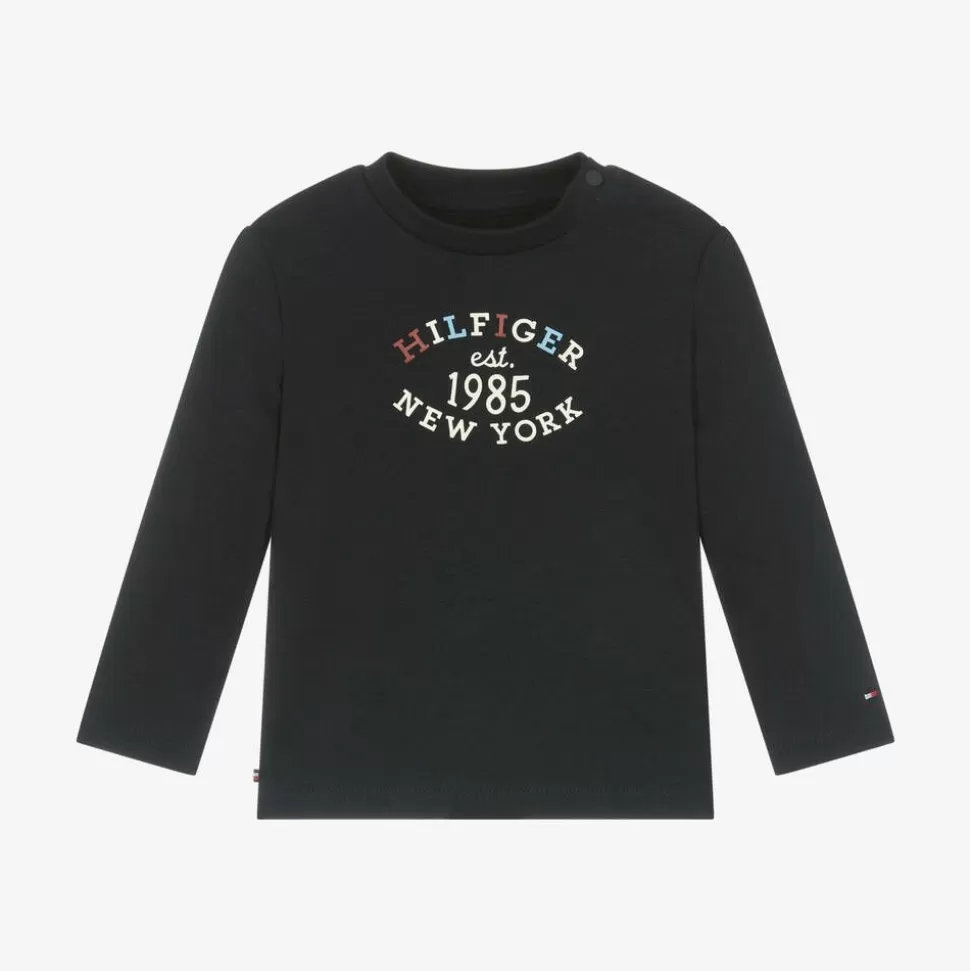Tommy Hilfiger Baby Boys Blue Cotton Monotype Logo Top^BOY Tops