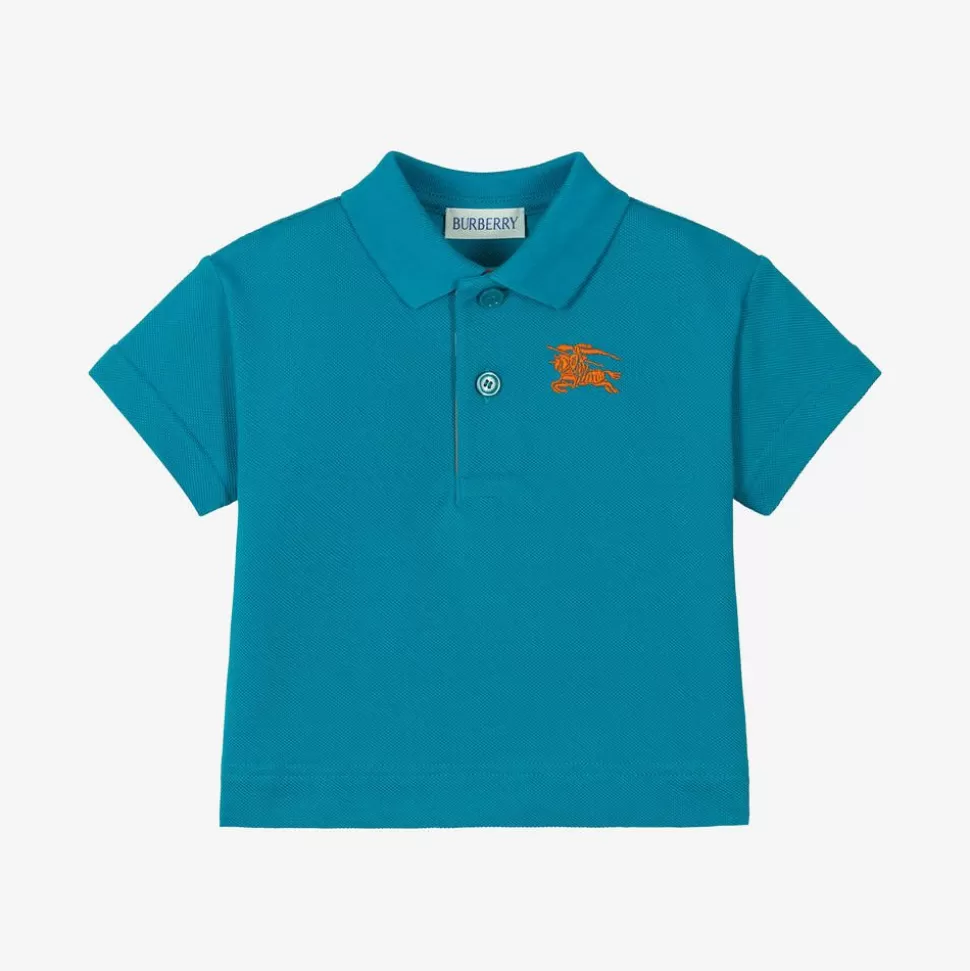 Burberry Baby Boys Blue Cotton Polo Shirt^ Tops
