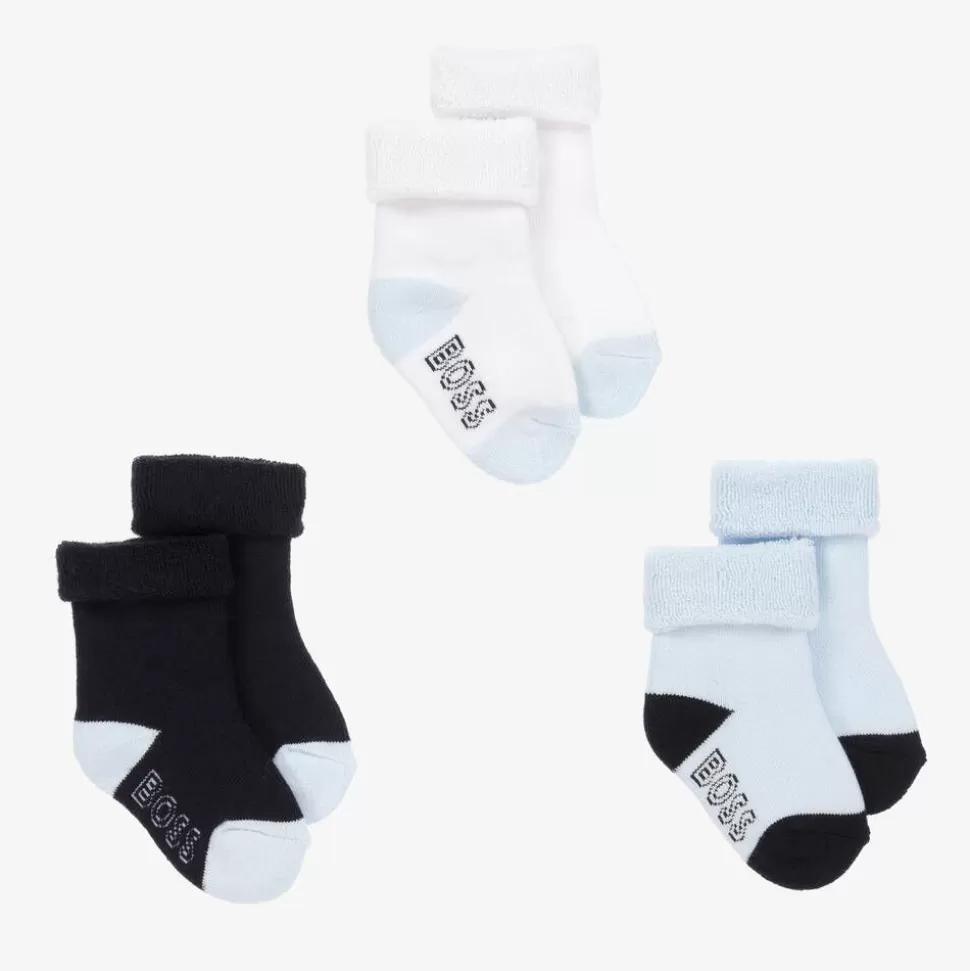 BOSS Baby Boys Blue Cotton Socks (3 Pack)^ Gifts | Socks