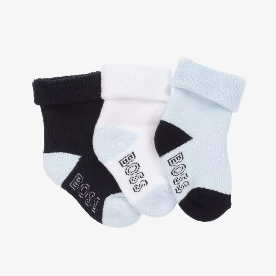 BOSS Baby Boys Blue Cotton Socks (3 Pack)^ Gifts | Socks