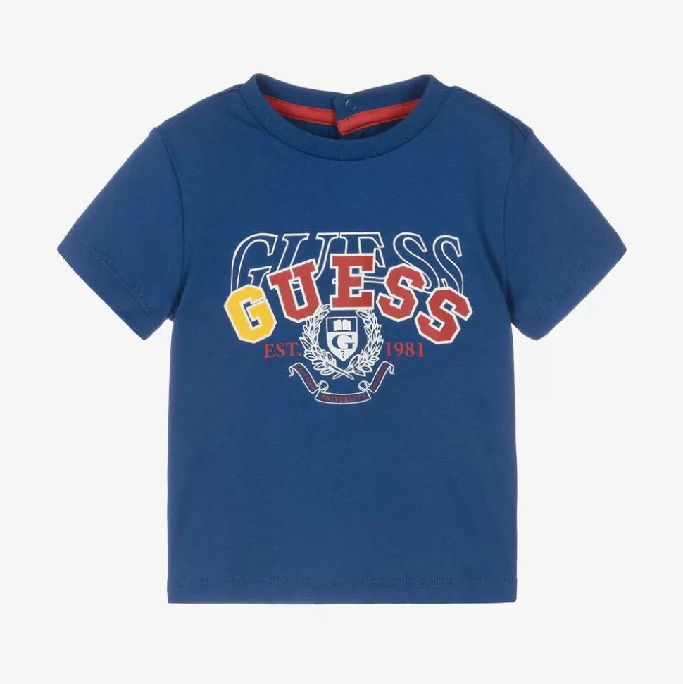 Guess Baby Boys Blue Cotton T-Shirt^ Tops