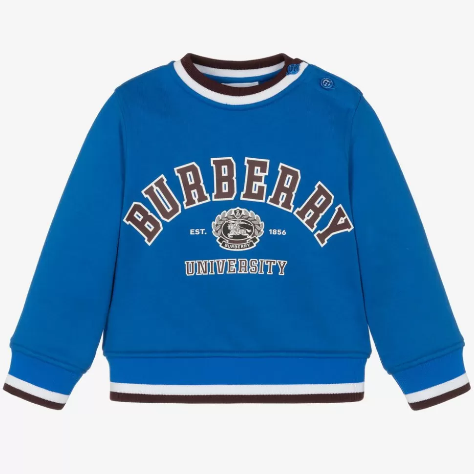 Burberry Baby Boys Blue Cotton Varsity Sweatshirt^ Tops