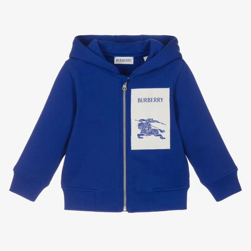 Burberry Baby Boys Blue EKD Cotton Zip-Up Hoodie^ Tops