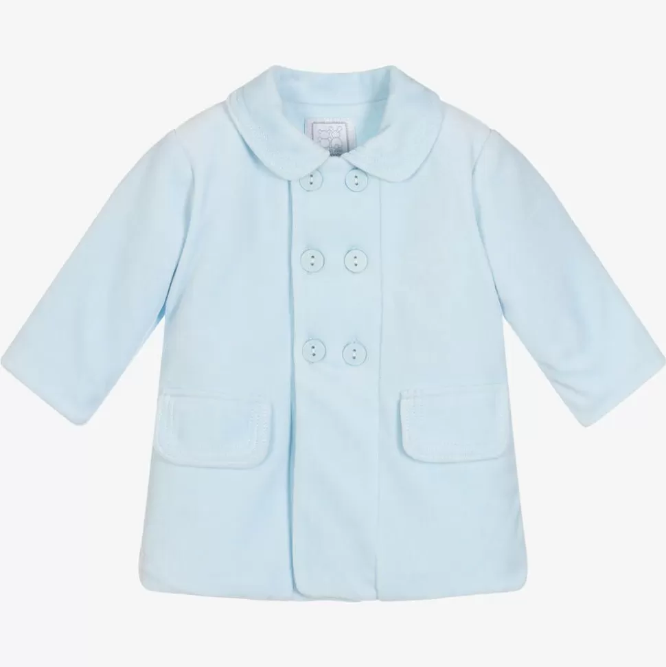 Emile et Rose Baby Boys Blue Velour Coat^BOY Coats & Jackets