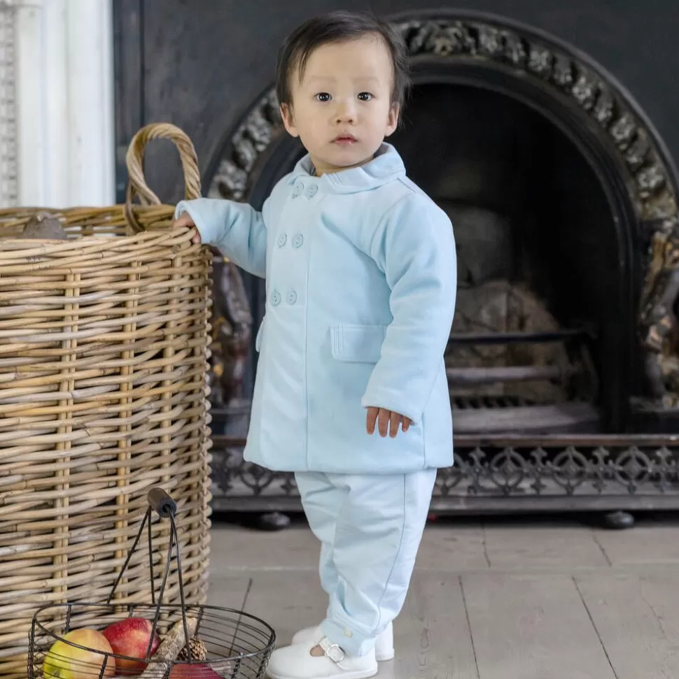Emile et Rose Baby Boys Blue Velour Coat^BOY Coats & Jackets