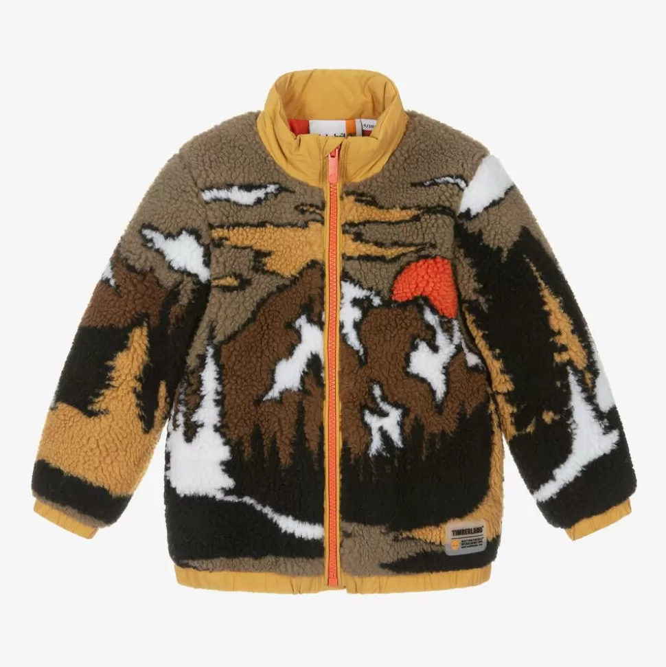 Timberland Baby Boys Brown Mountain Fleece Zip-up Top^BOY Tops