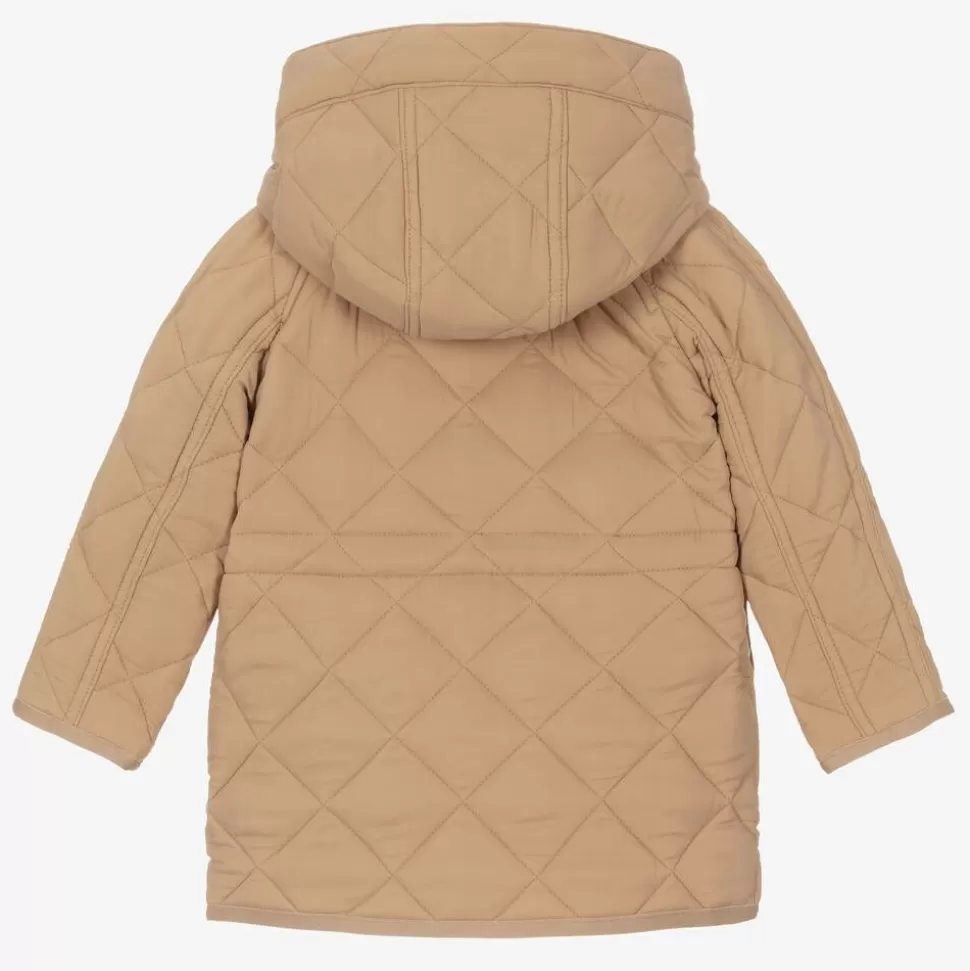 Burberry Baby Boys Dark Beige Diamond Quilted Coat^BOY Coats & Jackets