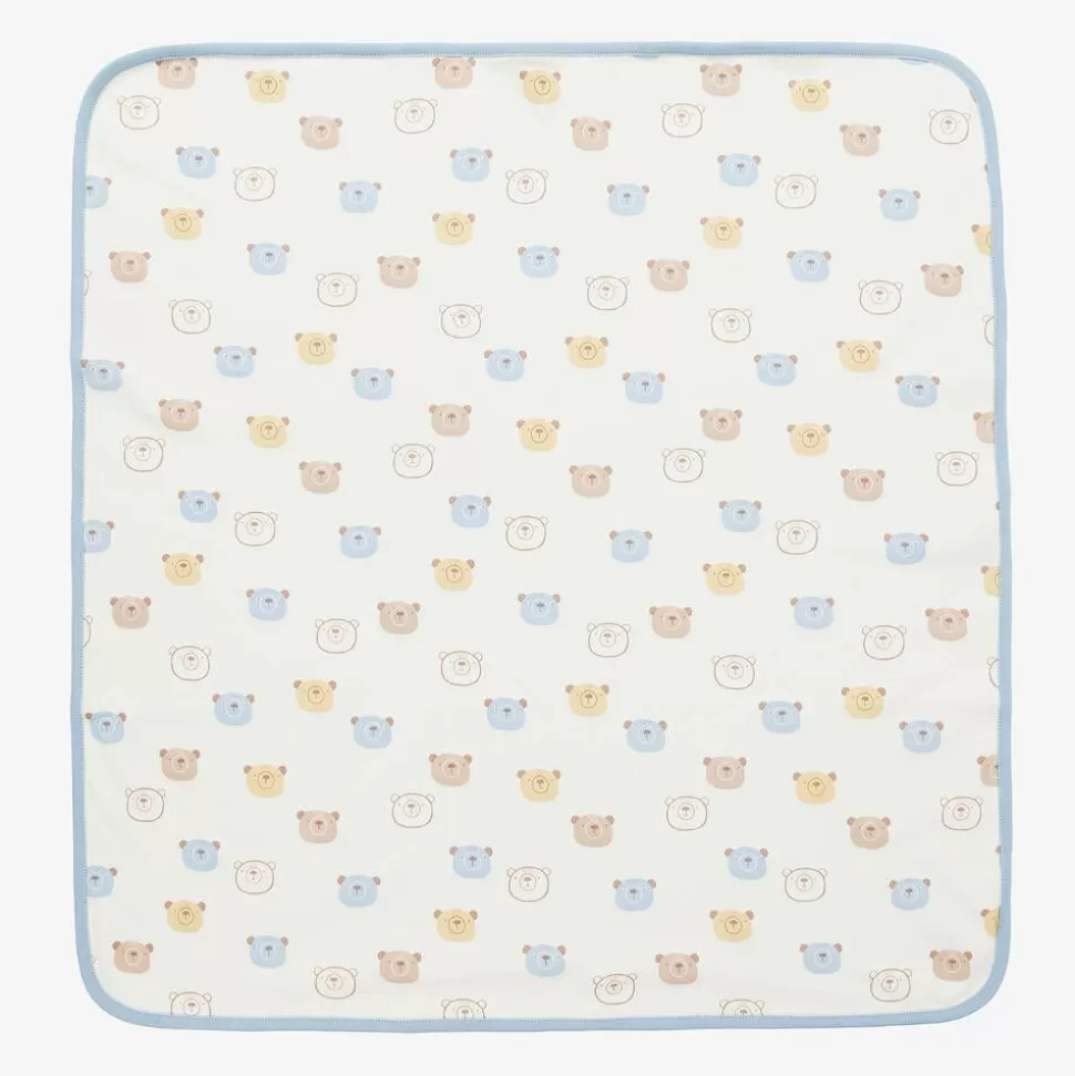 Kissy Love Baby Boys Ivory Cotton Bear Talk Blanket (73cm)^ Gifts