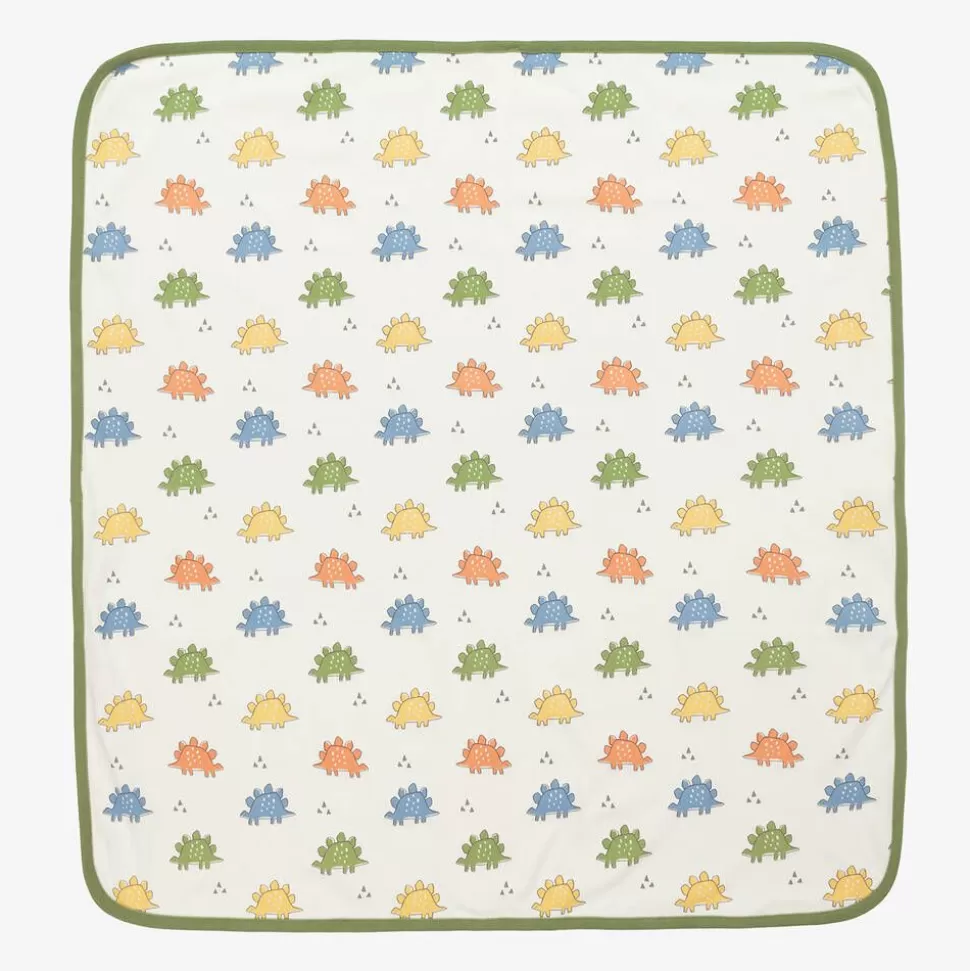 Kissy Love Baby Boys Ivory Cotton Dino Traffic Blanket (73cm)^ Gifts