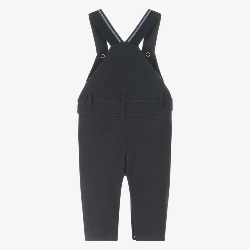 BOSS Baby Boys Navy Blue Cotton Dungarees^ Trousers