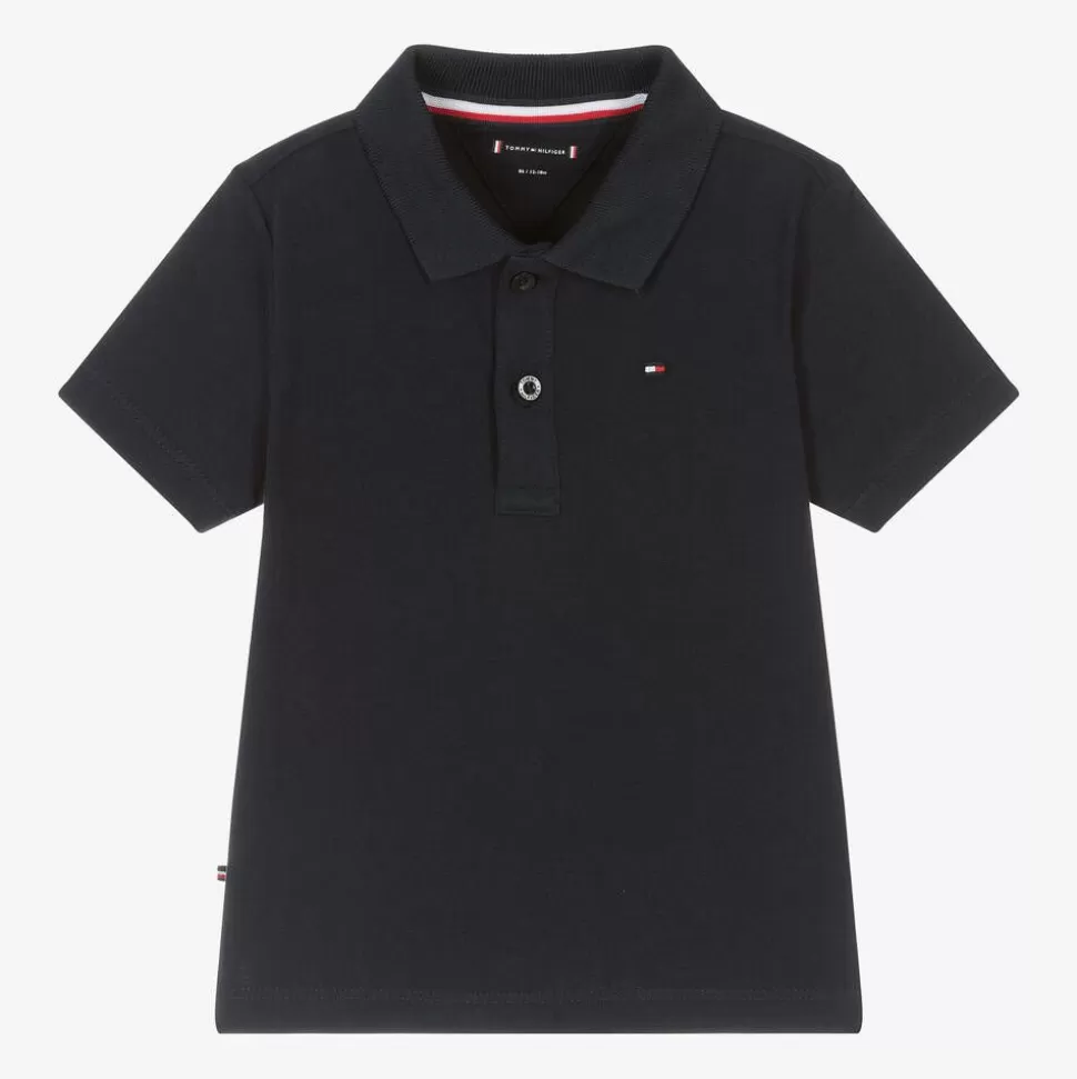 Tommy Hilfiger Baby Boys Navy Blue Cotton Polo Shirt^ Tops