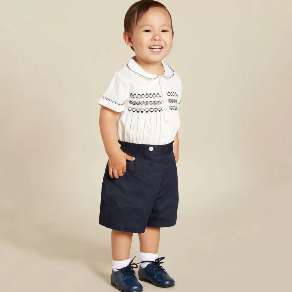 Rachel Riley Baby Boys Navy Blue Smocked Buster Suit^BOY Outfit Sets | Outfit Sets