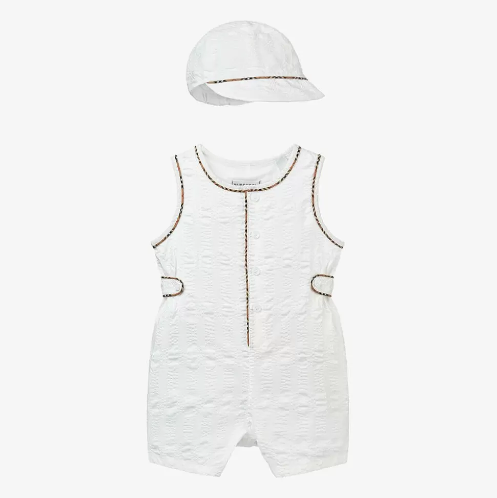 Burberry Baby Boys White Cotton Babysuit Set^ Gifts | Babysuits