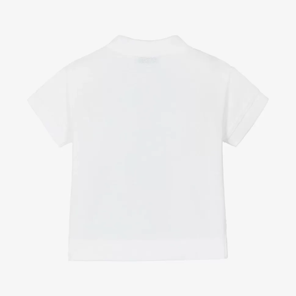 Burberry Baby Boys White Cotton Polo Shirt^ Tops