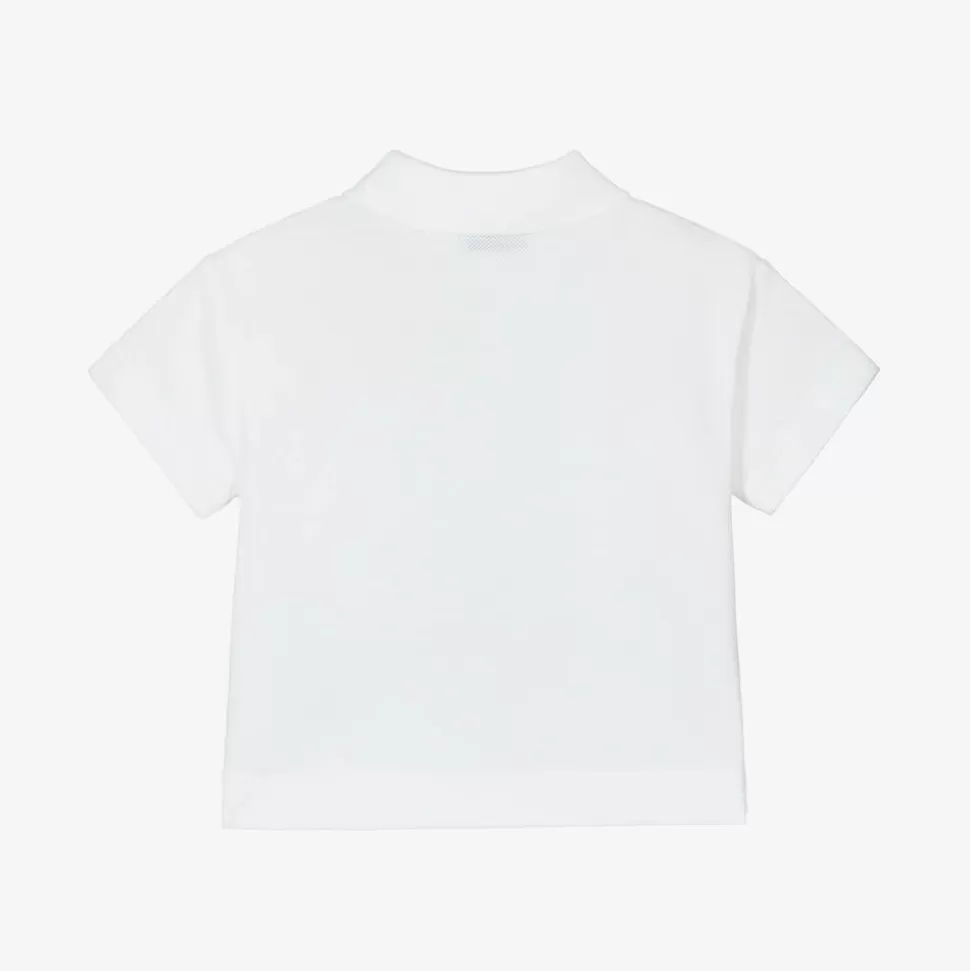 Burberry Baby Boys White Cotton Polo Shirt^ Tops