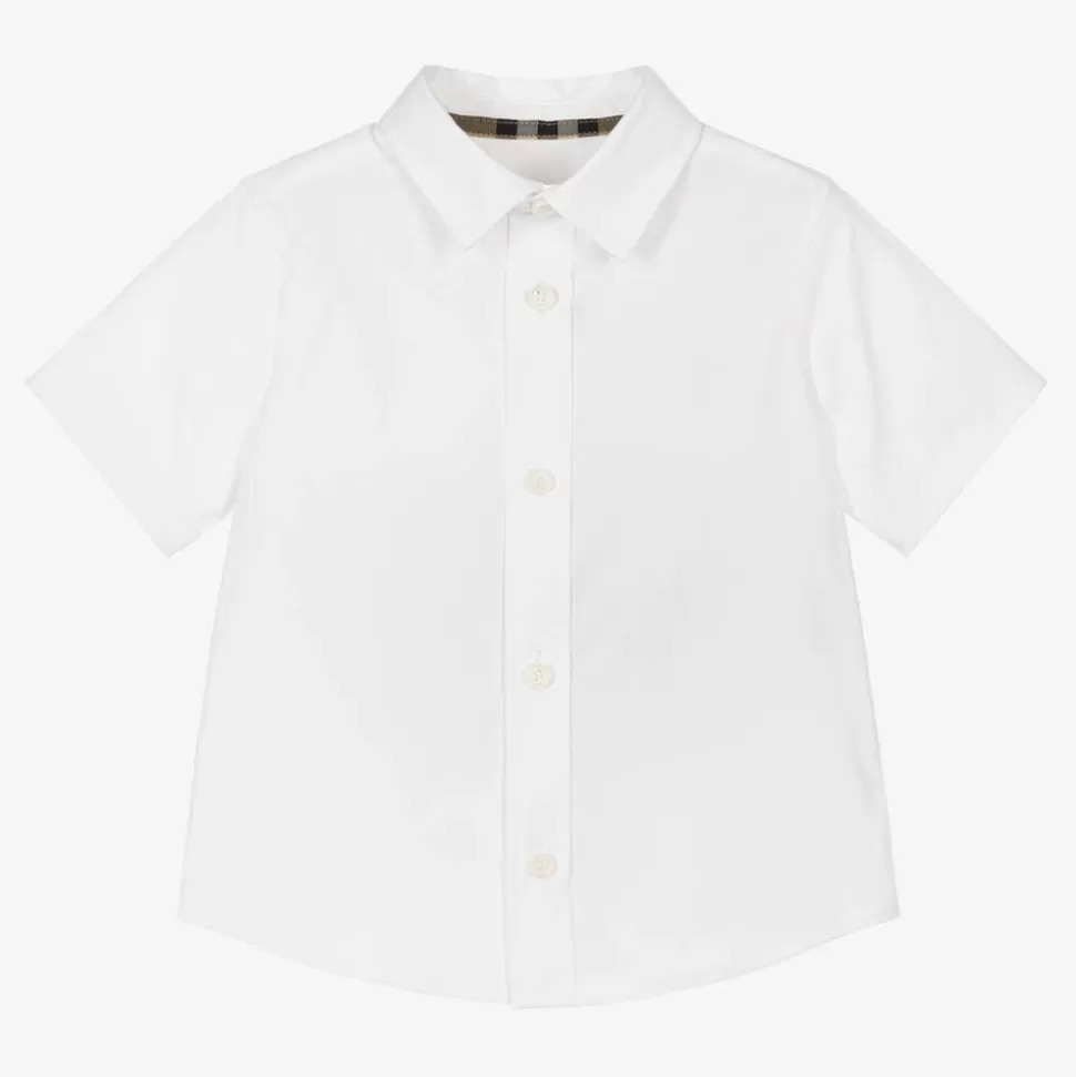 Burberry Baby Boys White Cotton Shirt^ Tops