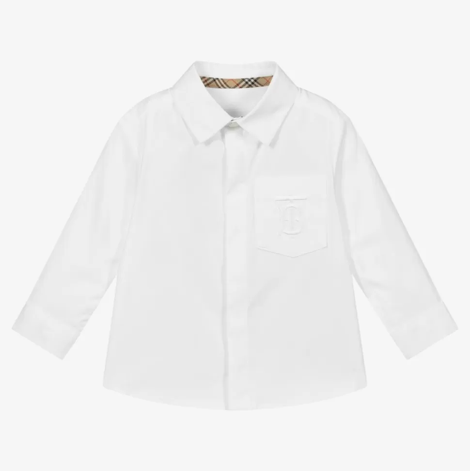 Burberry Baby Boys White Cotton Shirt^ Tops