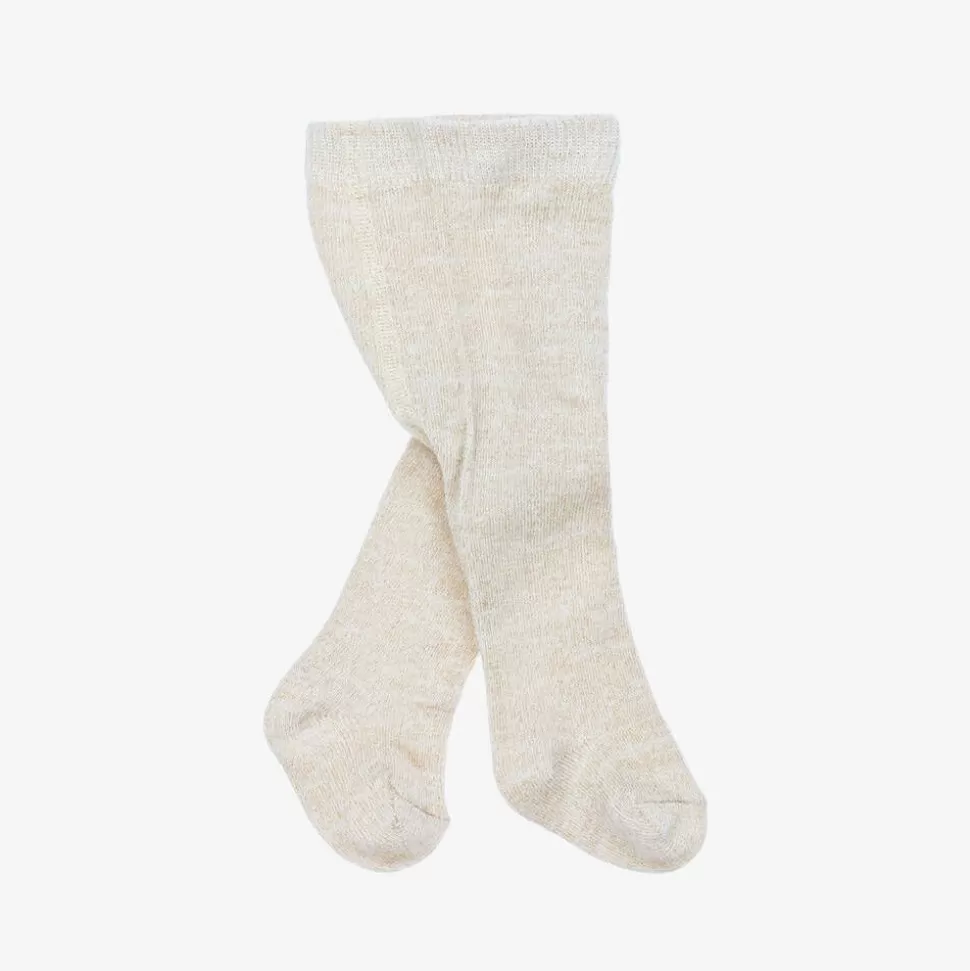 Mayoral Newborn Baby Girls Beige Cotton Glitter Tights^ Tights | Tights
