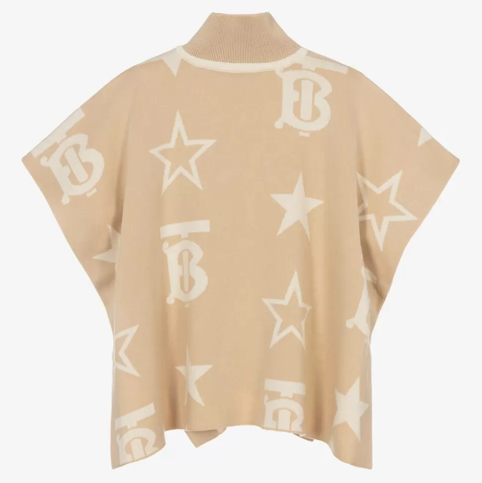 Burberry Baby Girls Beige TB Logo Knitted Cape^ Coats & Jackets