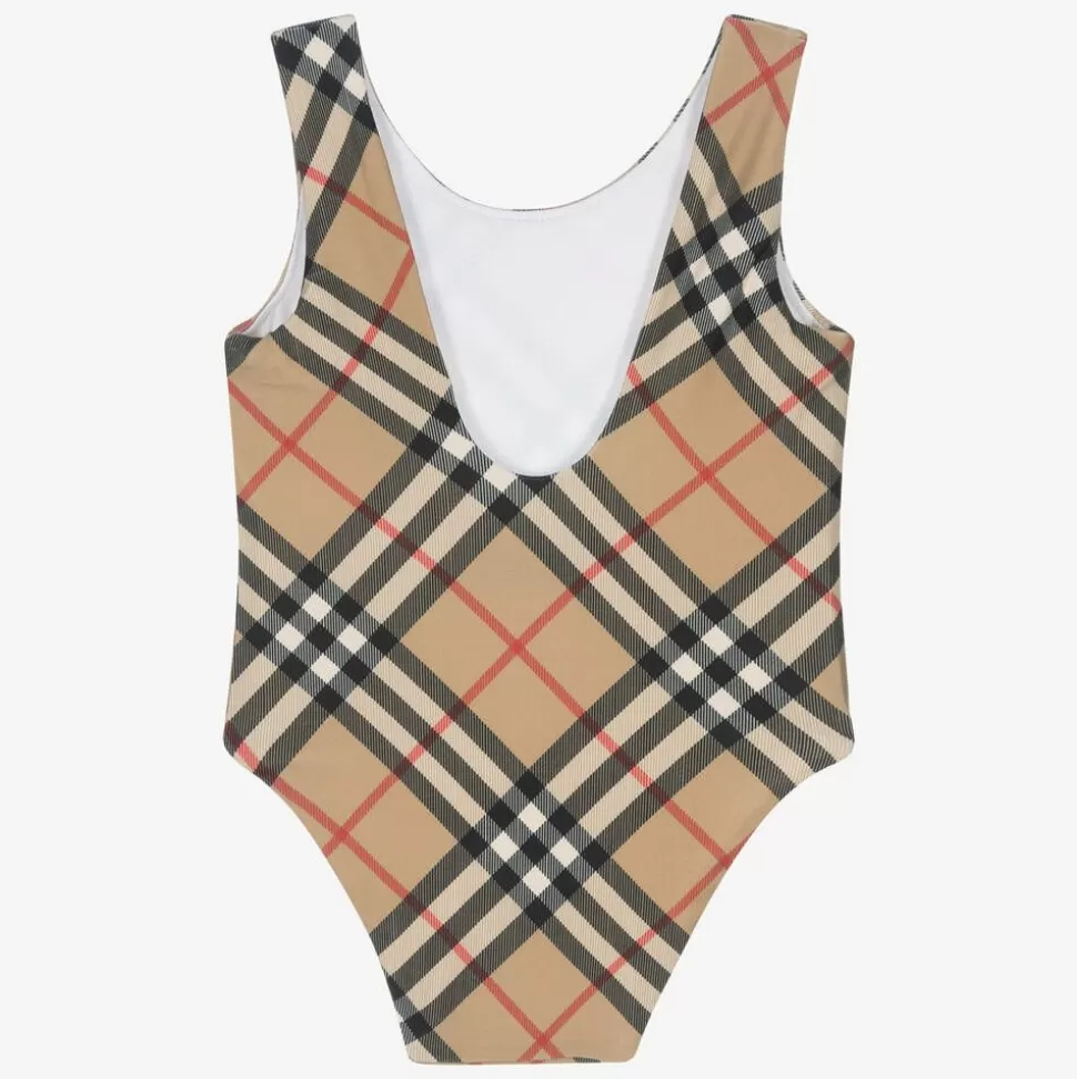 Burberry Baby Girls Beige Vintage Check Swimsuit^ Swimwear