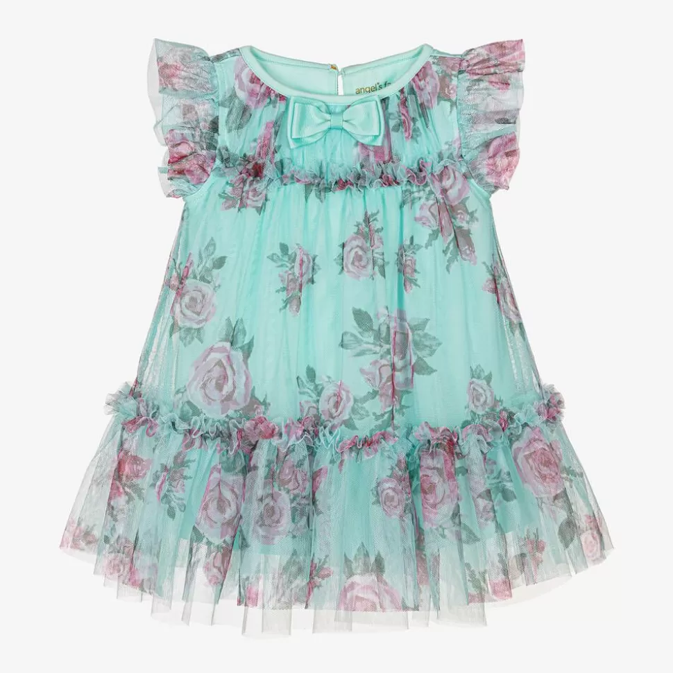 Angels Face Baby Girls Blue Floral Dress^ Dresses