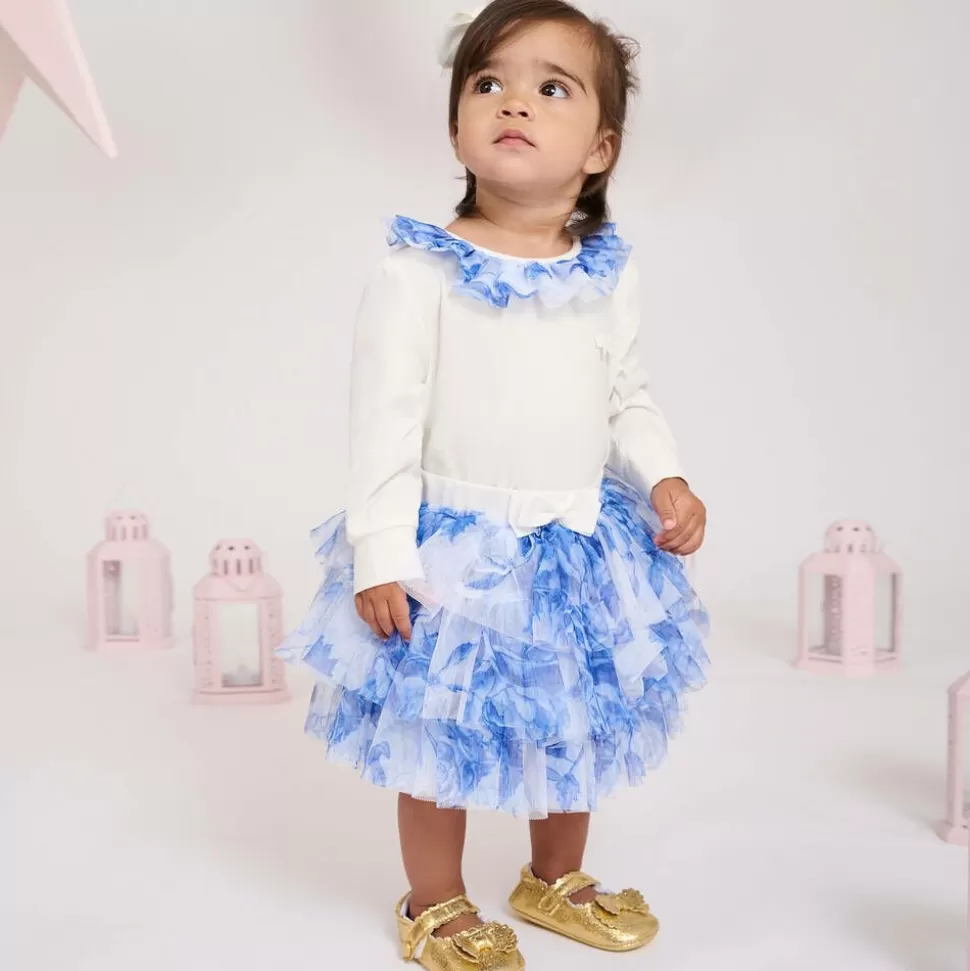 Angels Face Baby Girls Blue Floral Tulle Skirt^ Skirts