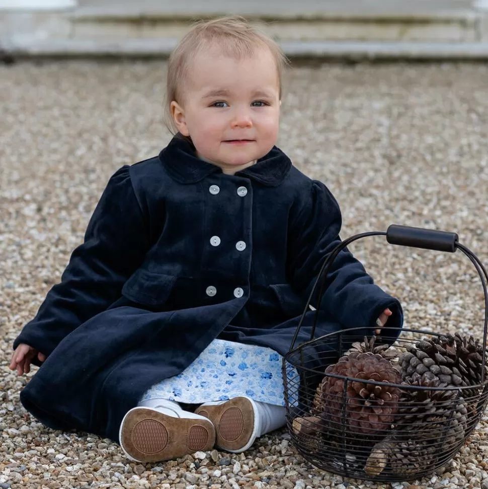 Emile et Rose Baby Girls Blue Velour Coat & Hat Set^ Coats & Jackets
