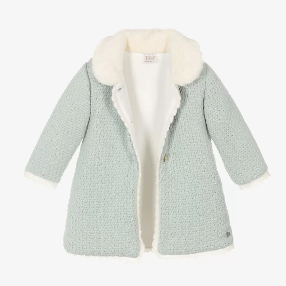 baby_girls_green_knitted_coat_2.webp Paz Rodríguez Baby Girls Green Knitted Coat^ Coats & Jackets