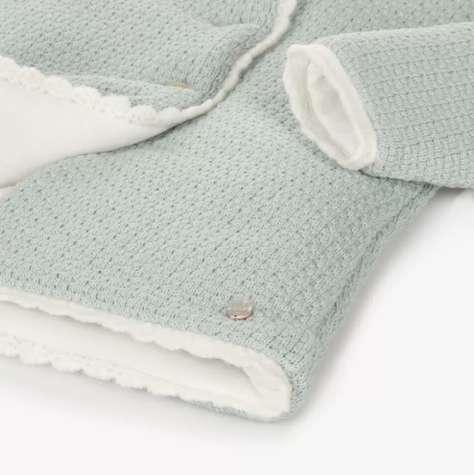 baby_girls_green_knitted_coat_3.webp Paz Rodríguez Baby Girls Green Knitted Coat^ Coats & Jackets