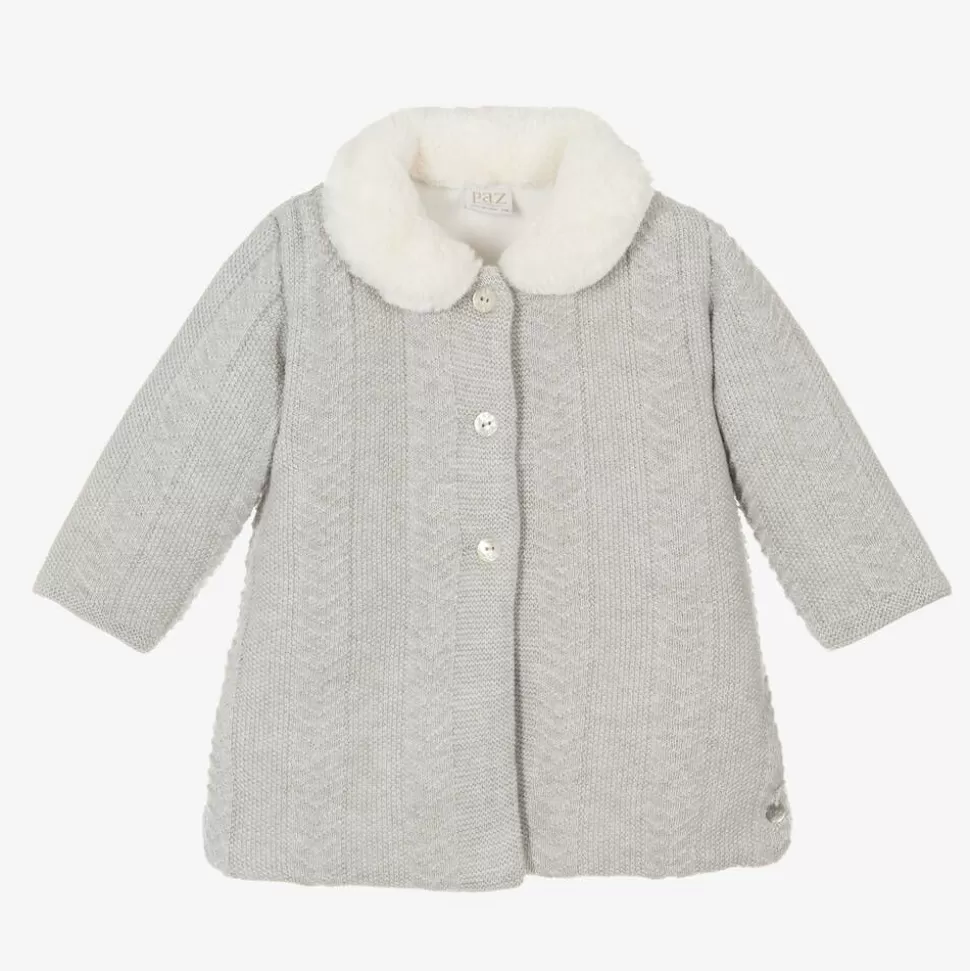 Paz Rodríguez Baby Girls Grey Knitted Coat^ Coats & Jackets
