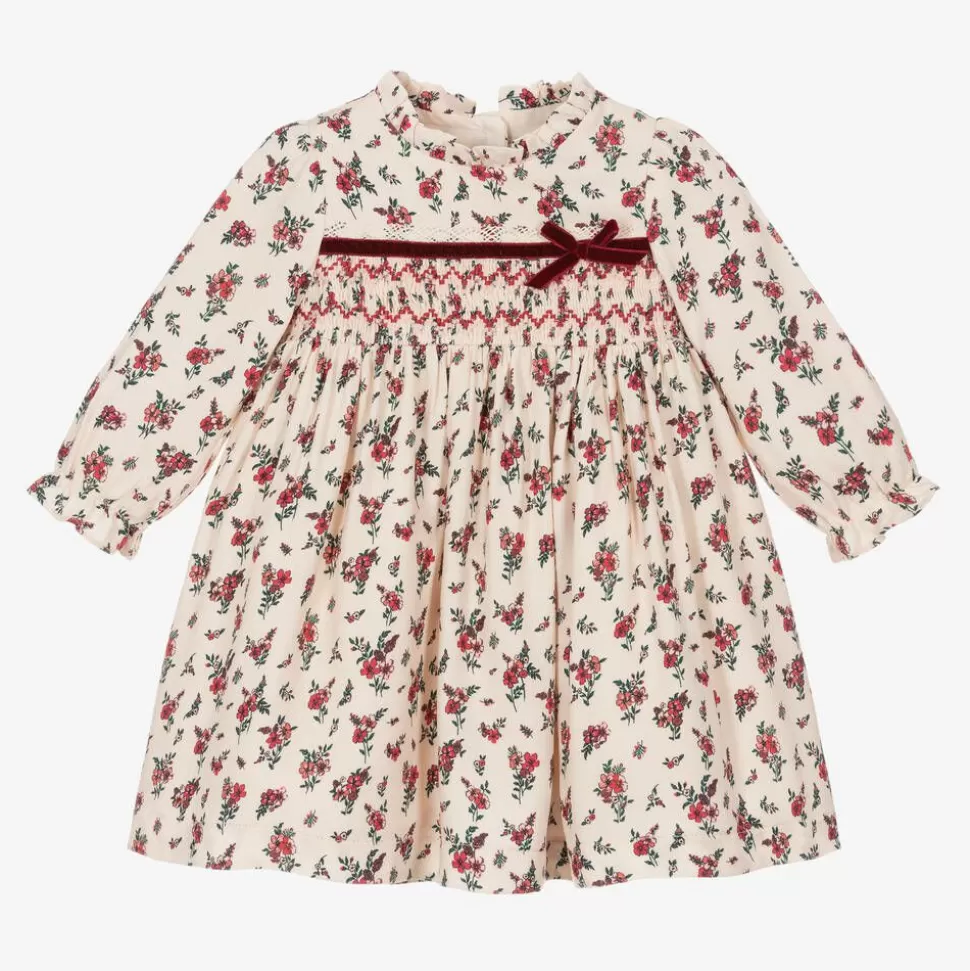 Beatrice amp; George Baby Girls Ivory & Red Smocked Floral Dress^ Dresses