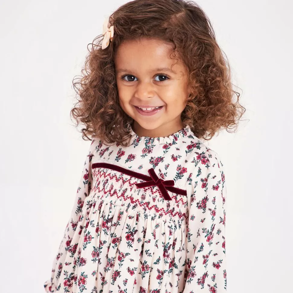 Beatrice amp; George Baby Girls Ivory & Red Smocked Floral Dress^ Dresses
