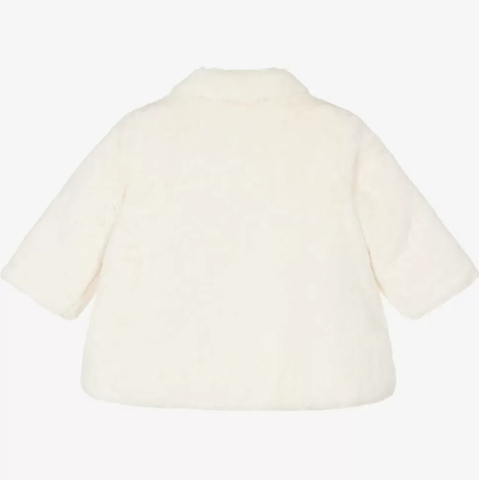 Mayoral Baby Girls Ivory Faux Fur Coat^ Coats & Jackets