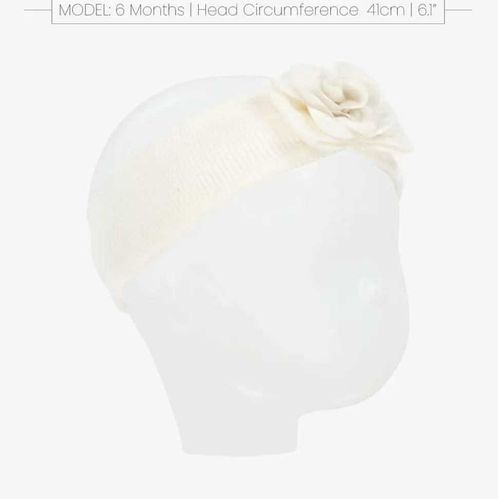 Mayoral Newborn Baby Girls Ivory Knitted Flower Headband^ Hair Accessories