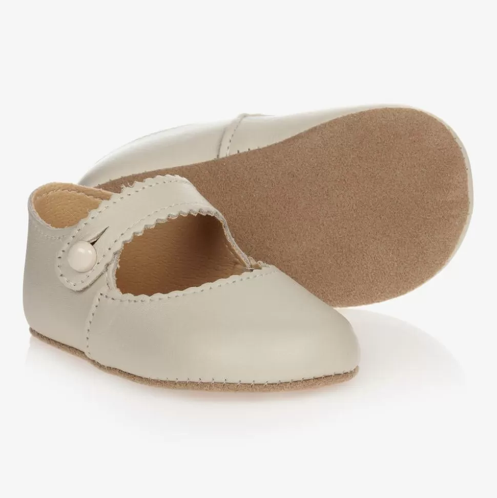 Early Days Baby Girls Ivory Leather Pre-Walker Shoes^ Pre Walkers | Pre Walkers