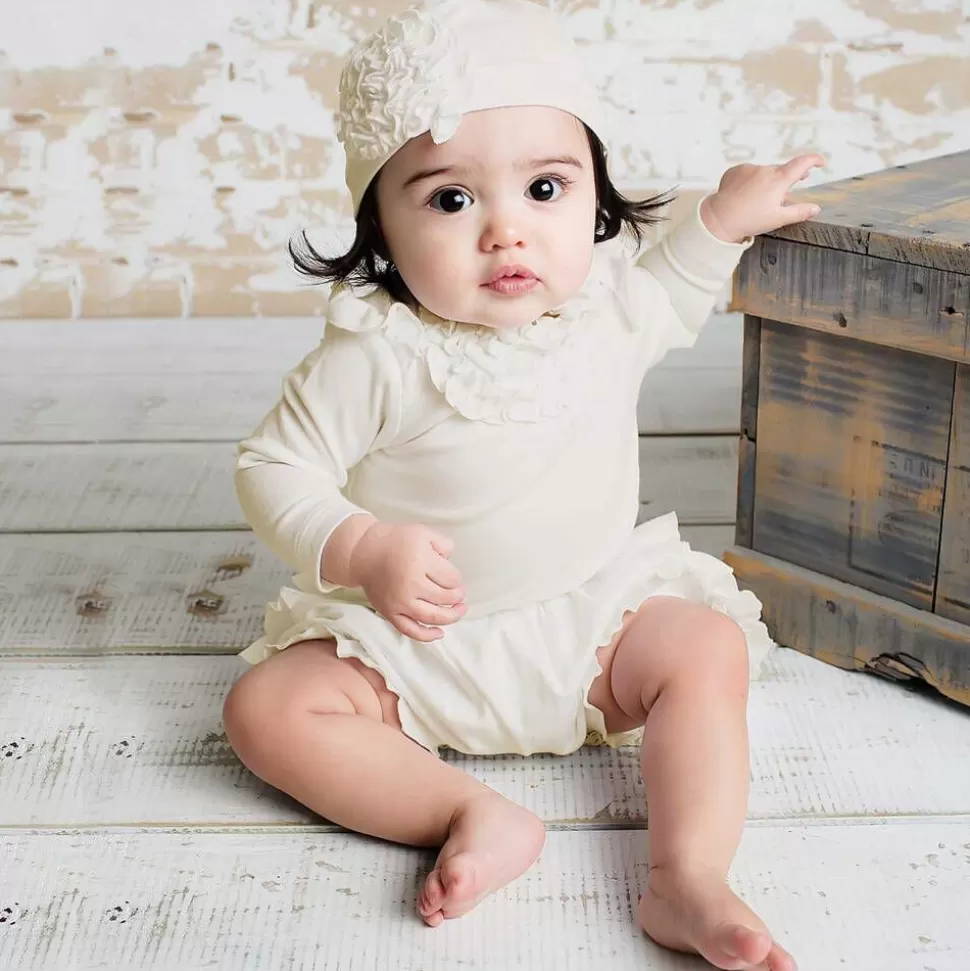 Lemon Loves Layette Baby Girls Ivory Pima Cotton Hat^ Hats