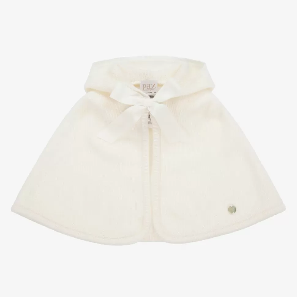 Paz Rodríguez Baby Girls Ivory Wool Knit Cape^ Coats & Jackets