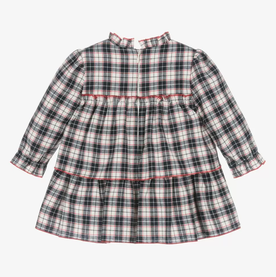 Miranda Baby Girls Navy Blue Check Dress^ Dresses