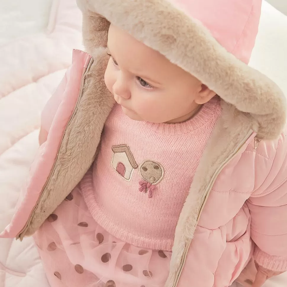 Mayoral Baby Girls Pink & Beige Reversible Coat^ Coats & Jackets