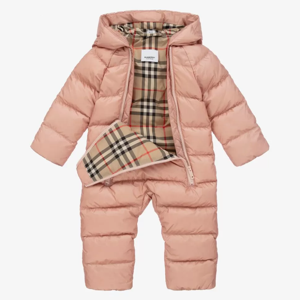 Burberry Baby Girls Pink & Vintage Check Snowsuit^ Snowwear | Snowwear