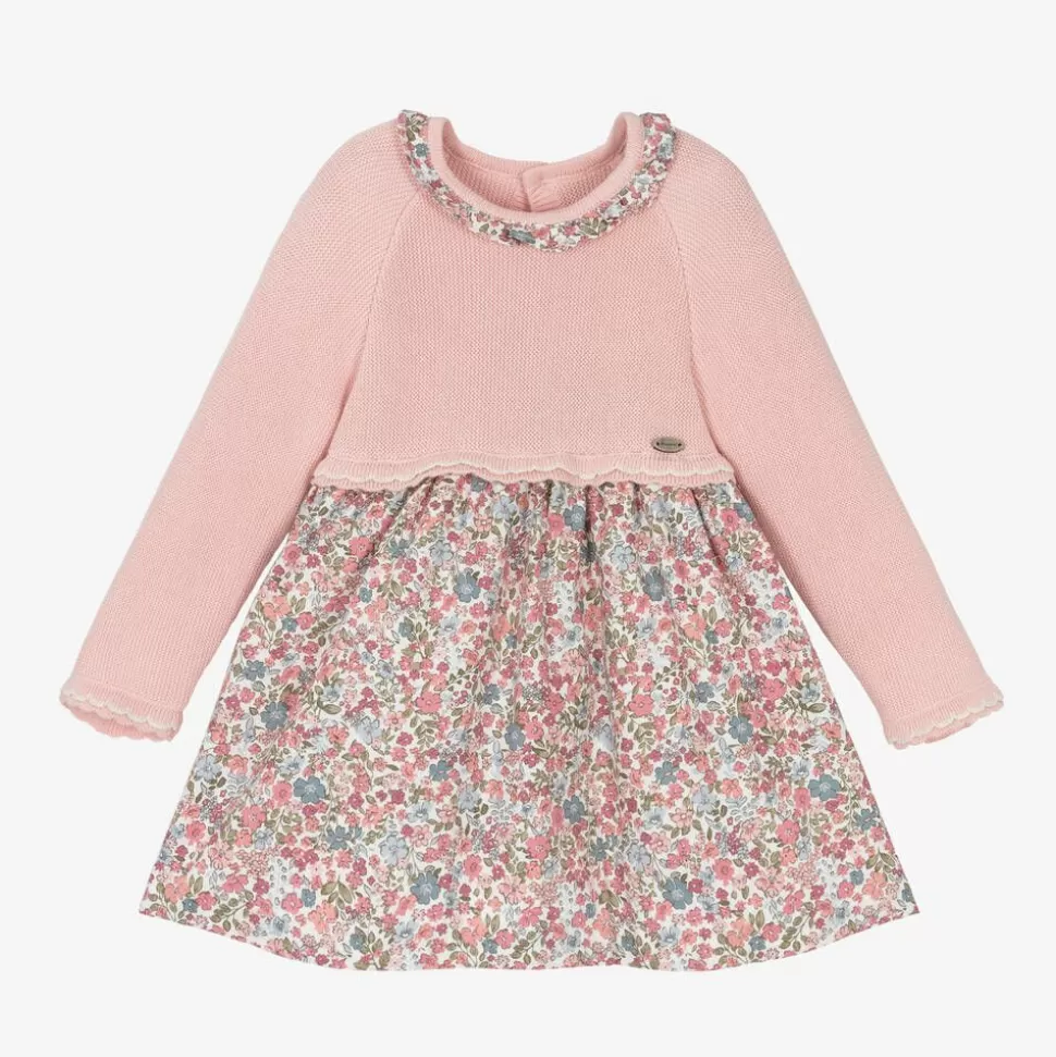 Mayoral Newborn Baby Girls Pink Cotton Floral Dress^ Dresses