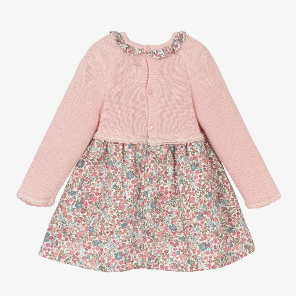 Mayoral Newborn Baby Girls Pink Cotton Floral Dress^ Dresses