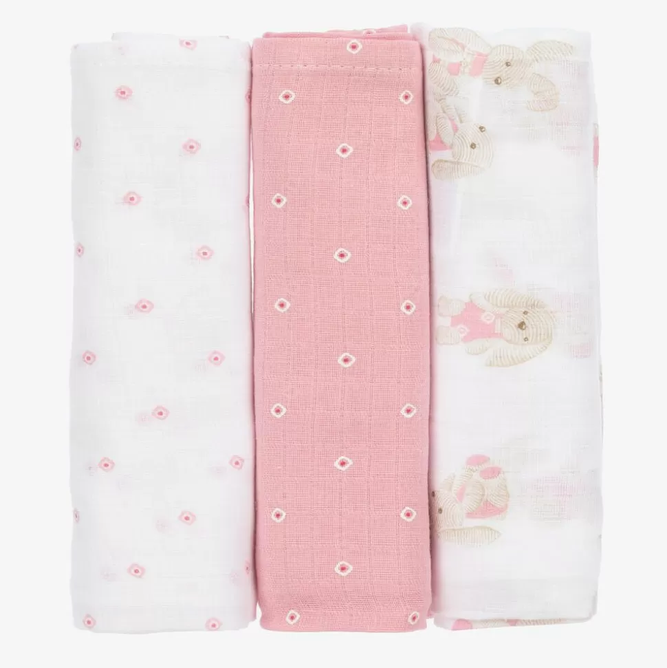 Mayoral Baby Girls Pink Cotton Muslins (3 Pack)^ Feeding Accessories