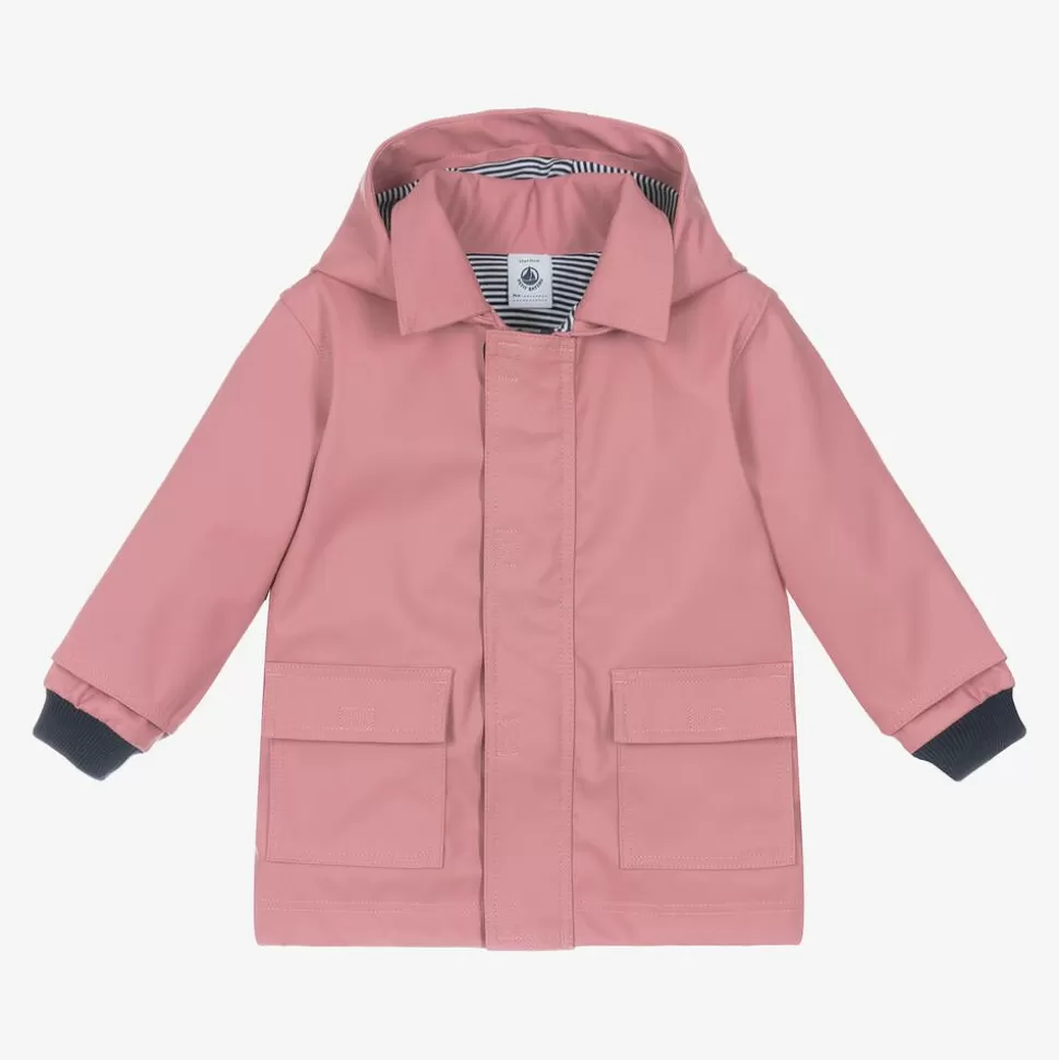 Petit Bateau Baby Girls Pink Hooded Raincoat^ Coats & Jackets