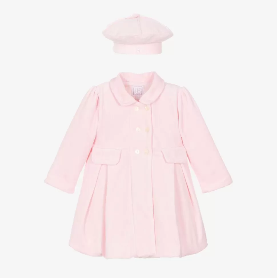 Emile et Rose Baby Girls Pink Velour Coat & Hat Set^ Coats & Jackets